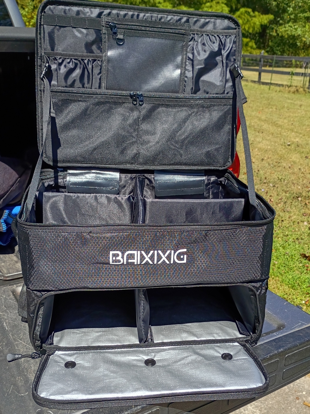 Black Golf Athletic Gear Storage Organizer For Back Of Vehicle